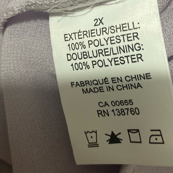 Penningtons women sheer lined plaid short sleeve long blouse. Size 2x. Used. - Picture 7 of 9